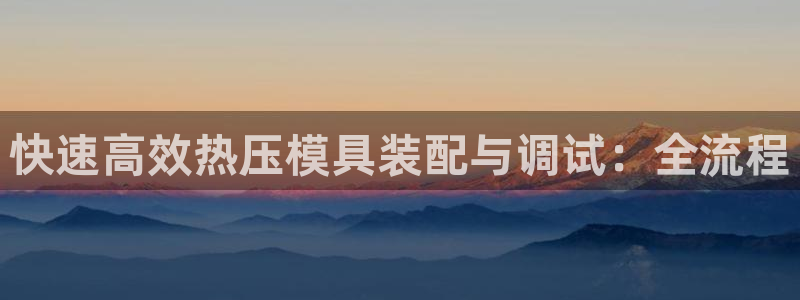 易倍网络技术有限公司是干嘛的：快速高效热压模具装配与调试